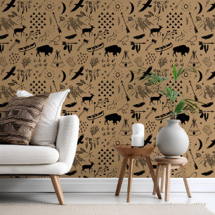 Buffalo Adventures Black on any Background ID599 Tapete