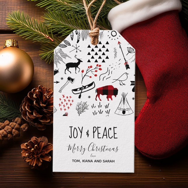 Buffalo Adventures Black & Red Kariert ID599 Geschenkanhänger (Von Creator hochgeladen)