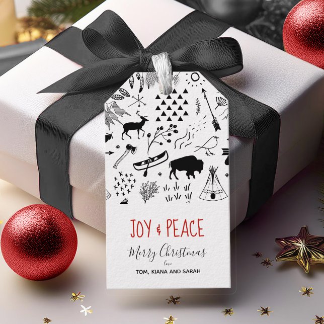 Buffalo Adventures Black & White w/Kariert ID599 Geschenkanhänger (Von Creator hochgeladen)