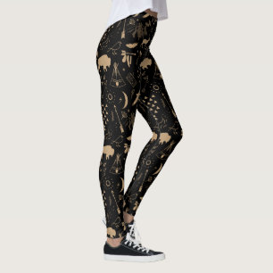 Buffalo Adventures Muster Kraft Papier ID599 Leggings