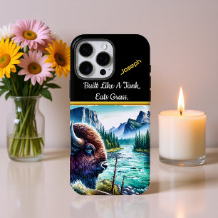 Buffalo am Fluss Calm in den Bergen iPhone 16 Pro Max Hülle