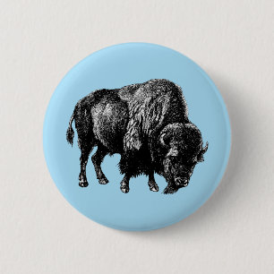Buffalo American Bison Button