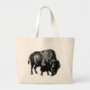 Buffalo American Bison Vintage Holzgrabung Jumbo Stoffbeutel