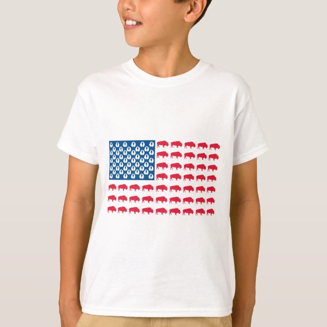 Buffalo American Flag T-Shirt (Vorderseite)
