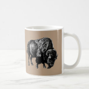 Buffalo Amerikanischer Bison Vintage-Holzschnitt T Kaffeetasse