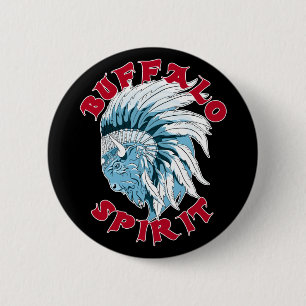 Buffalo Animal Spirit Button