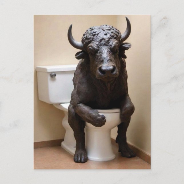 Buffalo auf der Toilette Postkarte (Vorderseite)