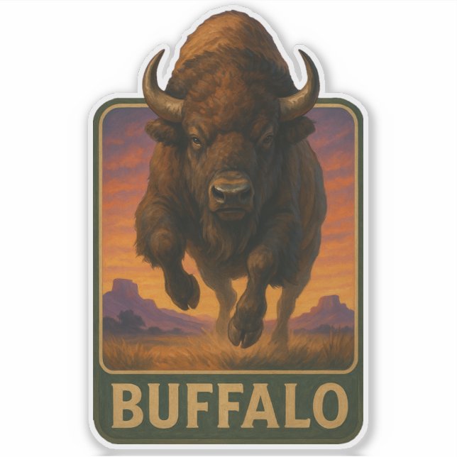 Buffalo-Aufkleber Aufkleber (Vorderseite)