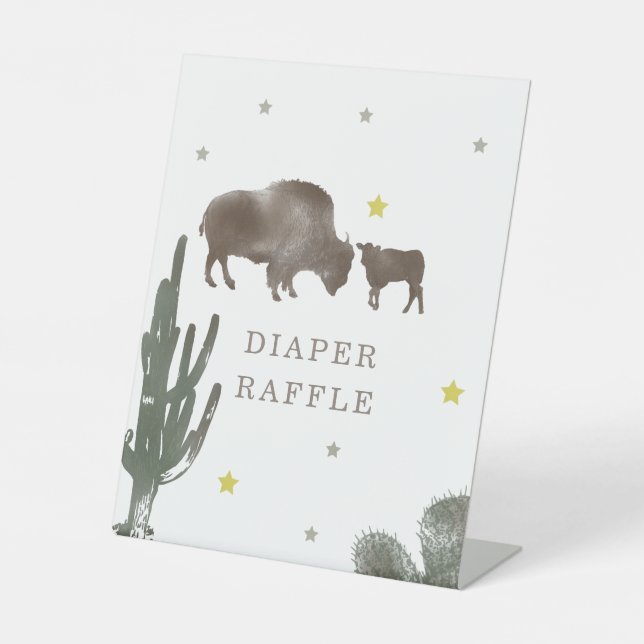 Buffalo Baby Shower Cactus Diaper Raffle Sockelschild (Vorderseite)