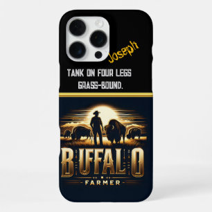 Buffalo Bauer, der bei Sonnenuntergang zu Bison te iPhone 16 Pro Max Hülle