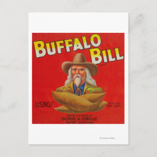 Buffalo Bill Brand Yam Crate Label Postkarte