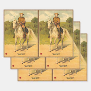 Buffalo Bill Cody on Horse Pattern Geschenkpapier Set