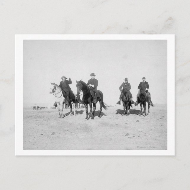 Buffalo Bill, General Miles, Captain Baldwin Postkarte (Vorderseite)