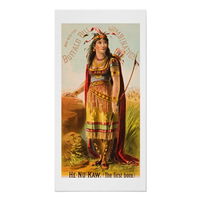 Buffalo Bill Handsomest Indian Maiden 1880er Poster (Vorderseite)