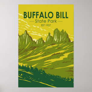 Buffalo Bill Staat Park Wyoming Vintag Poster
