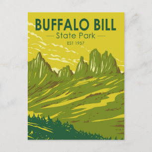 Buffalo Bill Staat Park Wyoming Vintag Postkarte
