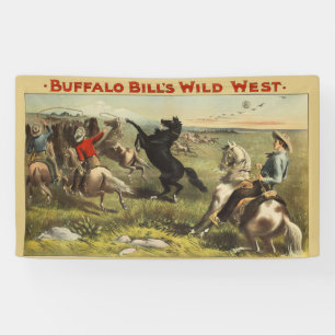 Buffalo Bill Wild West Cowboy Pferd Poster Banner