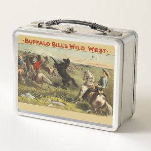 Buffalo Bill Wild West Cowboy Pferd Poster Metall Brotdose