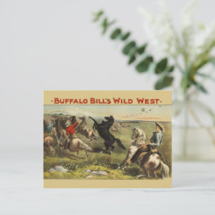 Buffalo Bill Wild West Cowboy Pferd Poster Postkarte