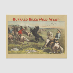 Buffalo Bill Wild West Cowboy Pferd Poster Seidenpapier