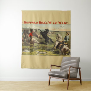 Buffalo Bill Wild West Cowboy Pferd Poster Wandteppich