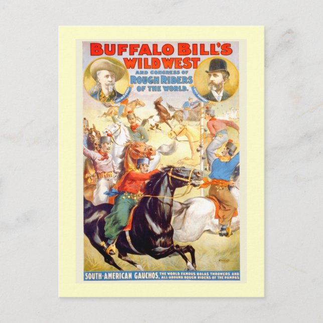 Buffalo Bill Wild West Show Poster Apparel, Gesche Postkarte (Vorderseite)