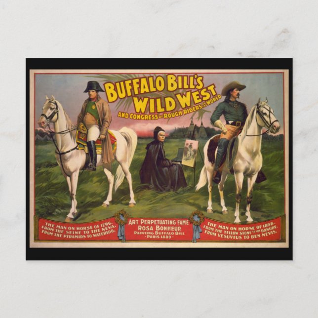 Buffalo Bill's Wild West Cowboys Poster Postkarte (Vorderseite)