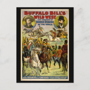 Buffalo Bill's Wild West Cowboys Poster Postkarte