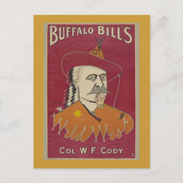 Buffalo Bill's Wild West Poster 1890 Postkarte (Vorderseite)