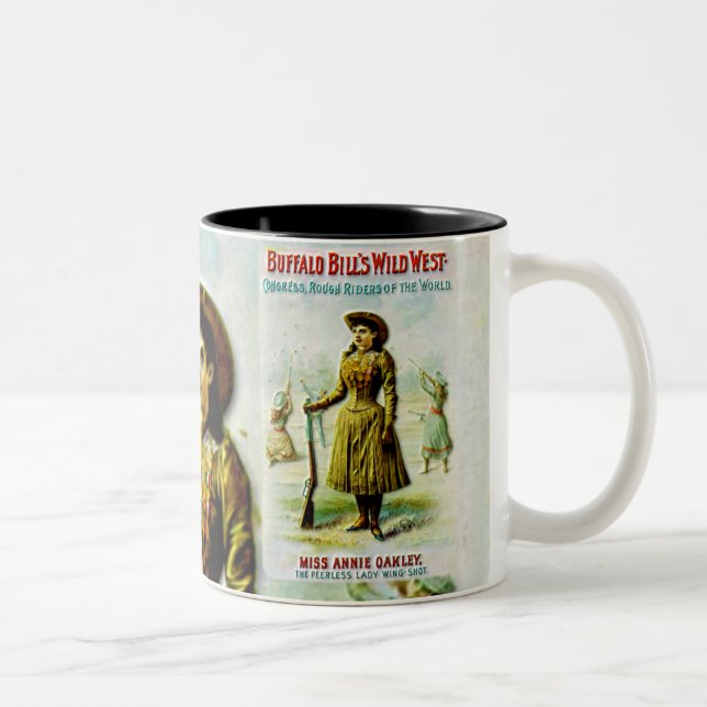 Buffalo Bill's Wild West Poster Annie Oakley Zweifarbige Tasse (Rechts)