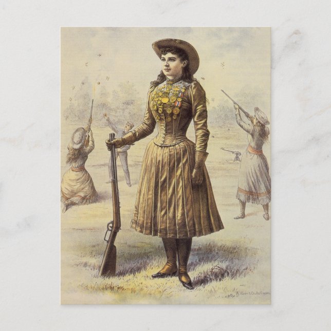 Buffalo Bill's Wild West Show mit Annie Oakley Postkarte (Vorderseite)