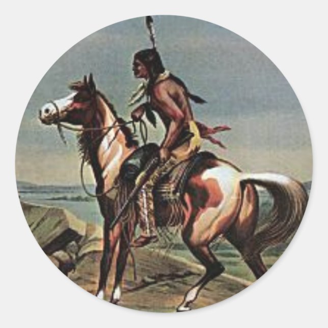 Buffalo Bills Wild West Show Runder Aufkleber (Vorderseite)