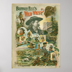 Buffalo Bill's Wild West Show Vintag Poster