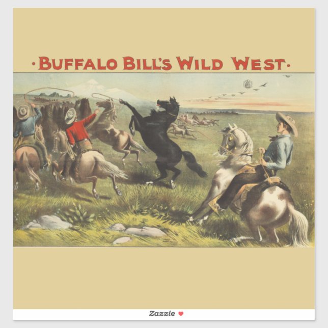 Buffalo Bills wilde Westpferde Aufkleber (Blatt)