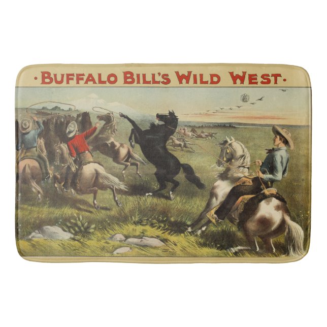 Buffalo Bills wilde Westpferde Badematte (Vorderseite)