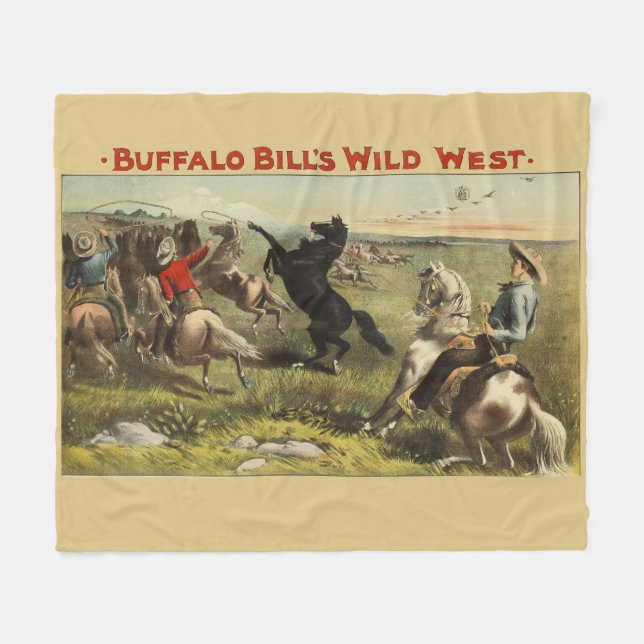Buffalo Bills wilde Westpferde Fleecedecke (Vorderseite (Horizontal))