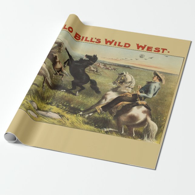 Buffalo Bills wilde Westpferde Geschenkpapier (Ungerollt)