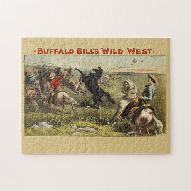 Buffalo Bills wilde Westpferde Puzzle (Horizontal)