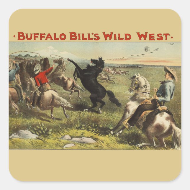 Buffalo Bills wilde Westpferde Quadratischer Aufkleber (Vorderseite)
