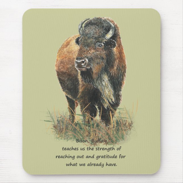 Buffalo Bison Animal Totem Spirit Guide Mousepad (Vorne)