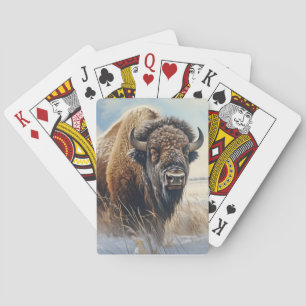 Buffalo Bison Animal Wildlife Wilderness Colorful Spielkarten