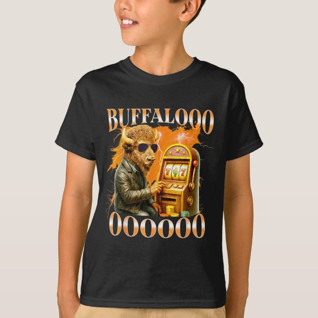 Buffalo Bison Casino Slot Machine Funny Gambling B T-Shirt (Vorderseite)