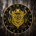 Buffalo Bison Dartboard mit Cowboy Hat Dartscheibe<br><div class="desc">1. Treten Sie ein in den wilden Westen mit unserem markanten Cowboy-Dart-Brett, eine perfekte Mischung aus rustikalem Charme und spielerischem Geist. Dieses einzigartige Dartboard besticht durch einen atemberaubend vergoldeten Büffel-Bison, der mit einem klassischen Cowboy-Hut geschmückt ist, der Ihrem Spielzimmer eine Touch Lustigkeit verleiht. Die majestätische Form des Bison, die mit...</div>