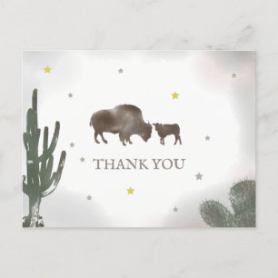 Buffalo Bison Desert Cactus Baby Dusche Vielen Dan Postkarte