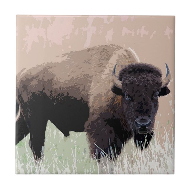 Buffalo / Bison Fliese (Vorderseite)