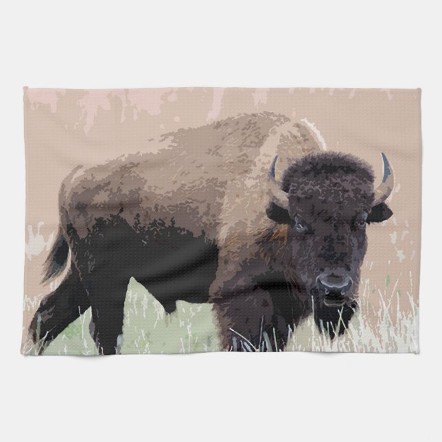 Buffalo / Bison Geschirrtuch (Horizontal)