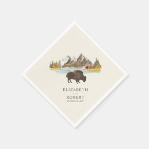 Buffalo Bison Herbsthochzeit Serviette