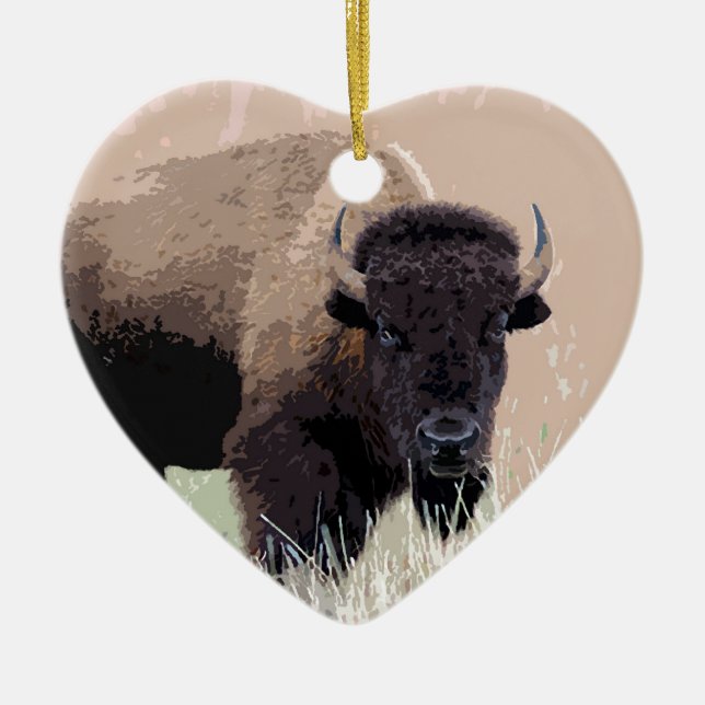 Buffalo / Bison Keramikornament (Vorne)