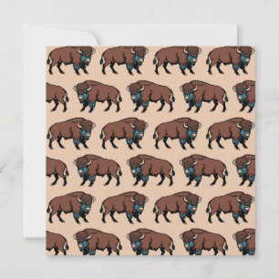 Buffalo Bison Pattern Einladung