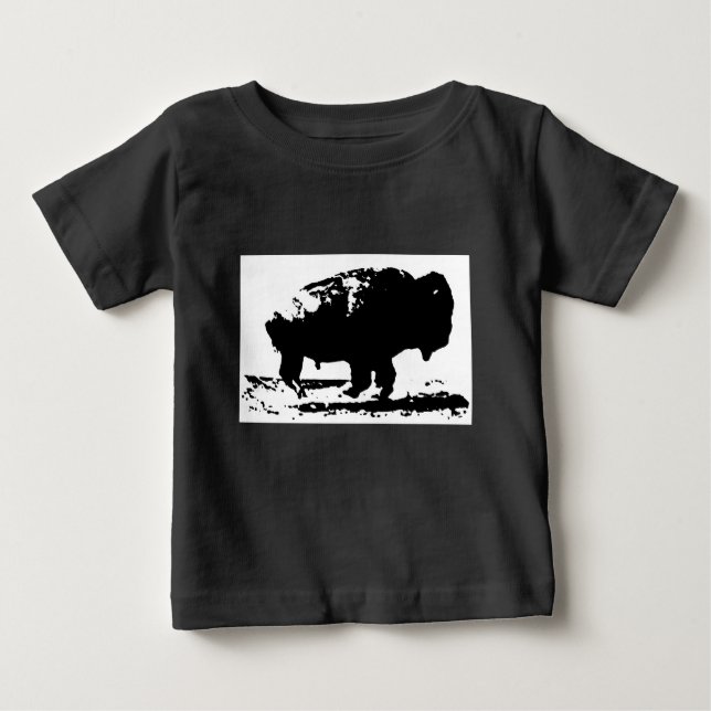 Buffalo Bison Pop Art Baby T-shirt (Vorderseite)